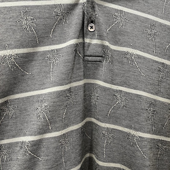 Men's Golf Polo Shirt Signature Collection‎ Gray Stripe Palm Trees • XL - Picture 7 of 7